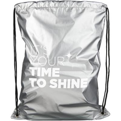 Image of Be Inspired shiny drawstring backpack