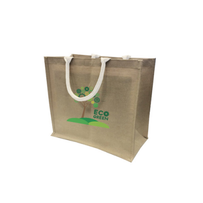 Image of Large Natural Jute Bag With Large Gusset