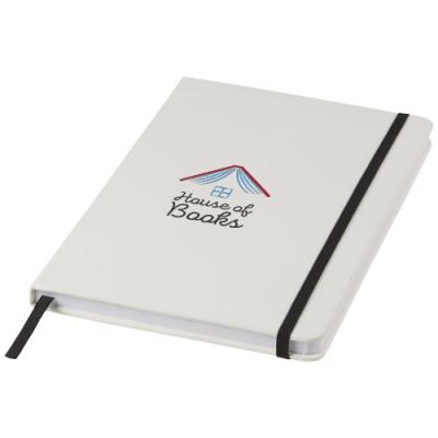 Image of Spectrum A5 white notebook with coloured strap