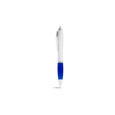 Image of Nash ballpoint pen with silver barrel and coloured grip