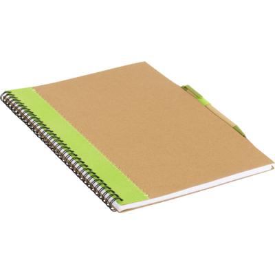 Image of Recycled cardboard notebook with pen