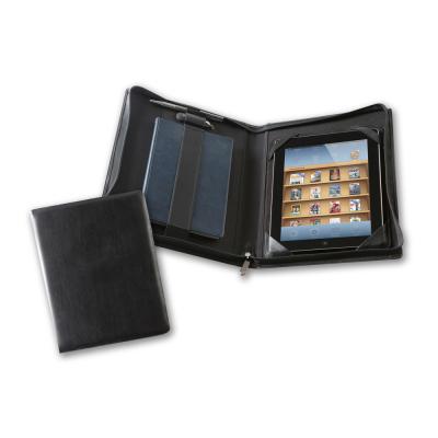 Image of Black Belluno Deluxe Zipped iPad Case with Notebook Holder