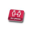Image of SOCIAL DISTANCING BUTTON BADGE - 37MM SQUARE