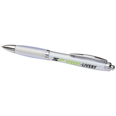 Image of Curvy ballpoint pen with frosted barrel and grip