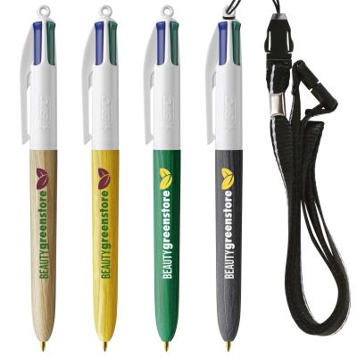 Image of BIC® 4 Colours Wood Style with Lanyard Screen Printing