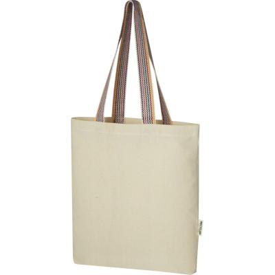 Image of Rainbow 180 g/m² recycled cotton tote bag 5L